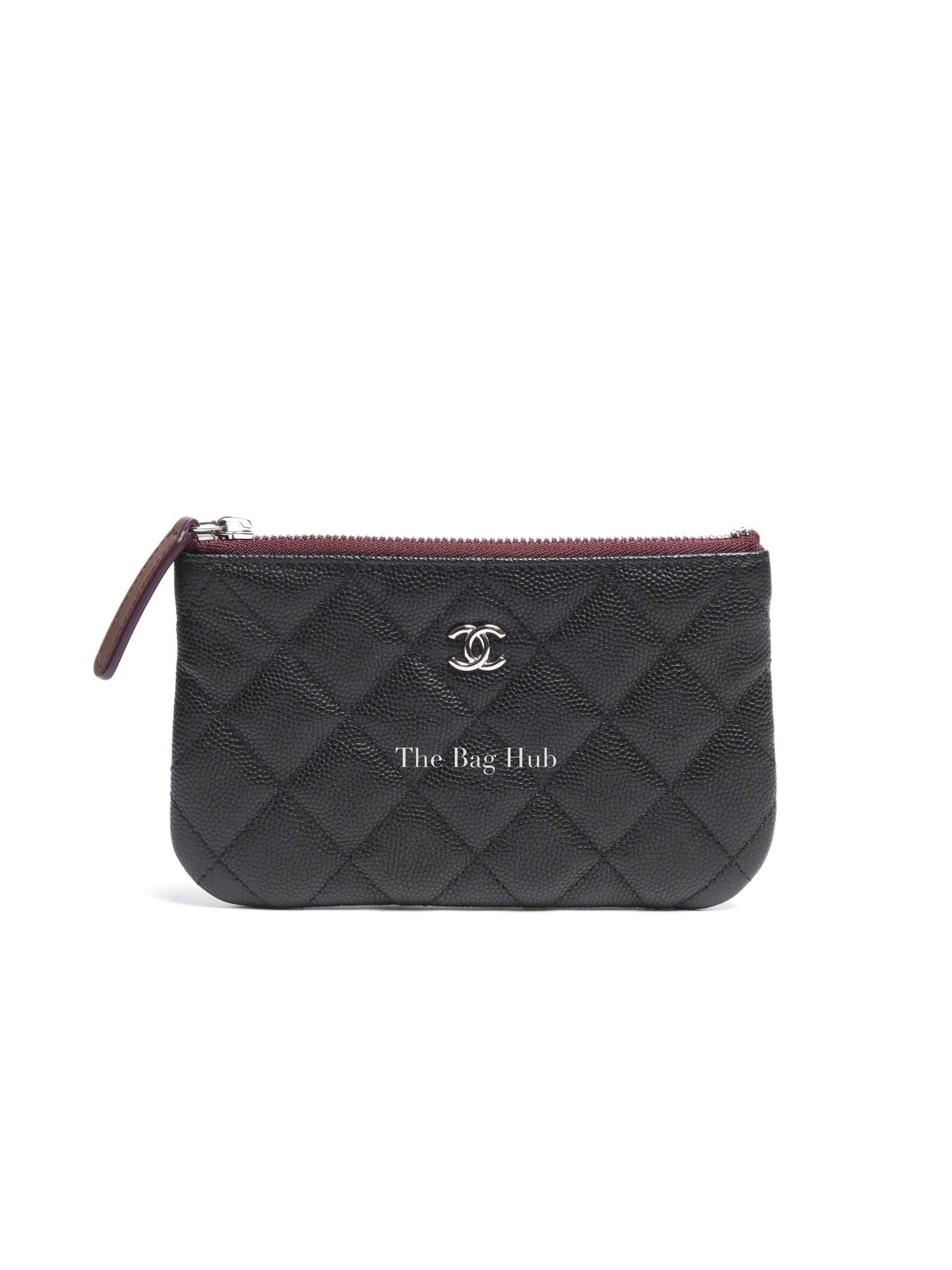 Chanel Black Quilted Caviar Leather Mini O-Case Zip Pouch