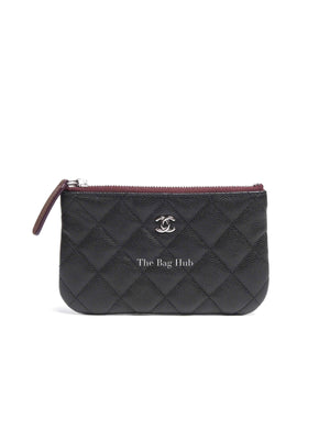 Chanel Black Quilted Caviar Leather Mini O-Case Zip Pouch