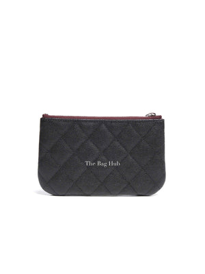 Chanel Black Quilted Caviar Leather Mini O-Case Zip Pouch