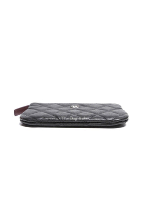 Chanel Black Quilted Caviar Leather Mini O-Case Zip Pouch