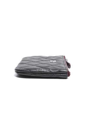 Chanel Black Quilted Caviar Leather Mini O-Case Zip Pouch