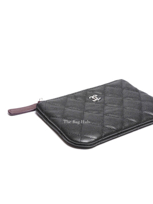 Chanel Black Quilted Caviar Leather Mini O-Case Zip Pouch