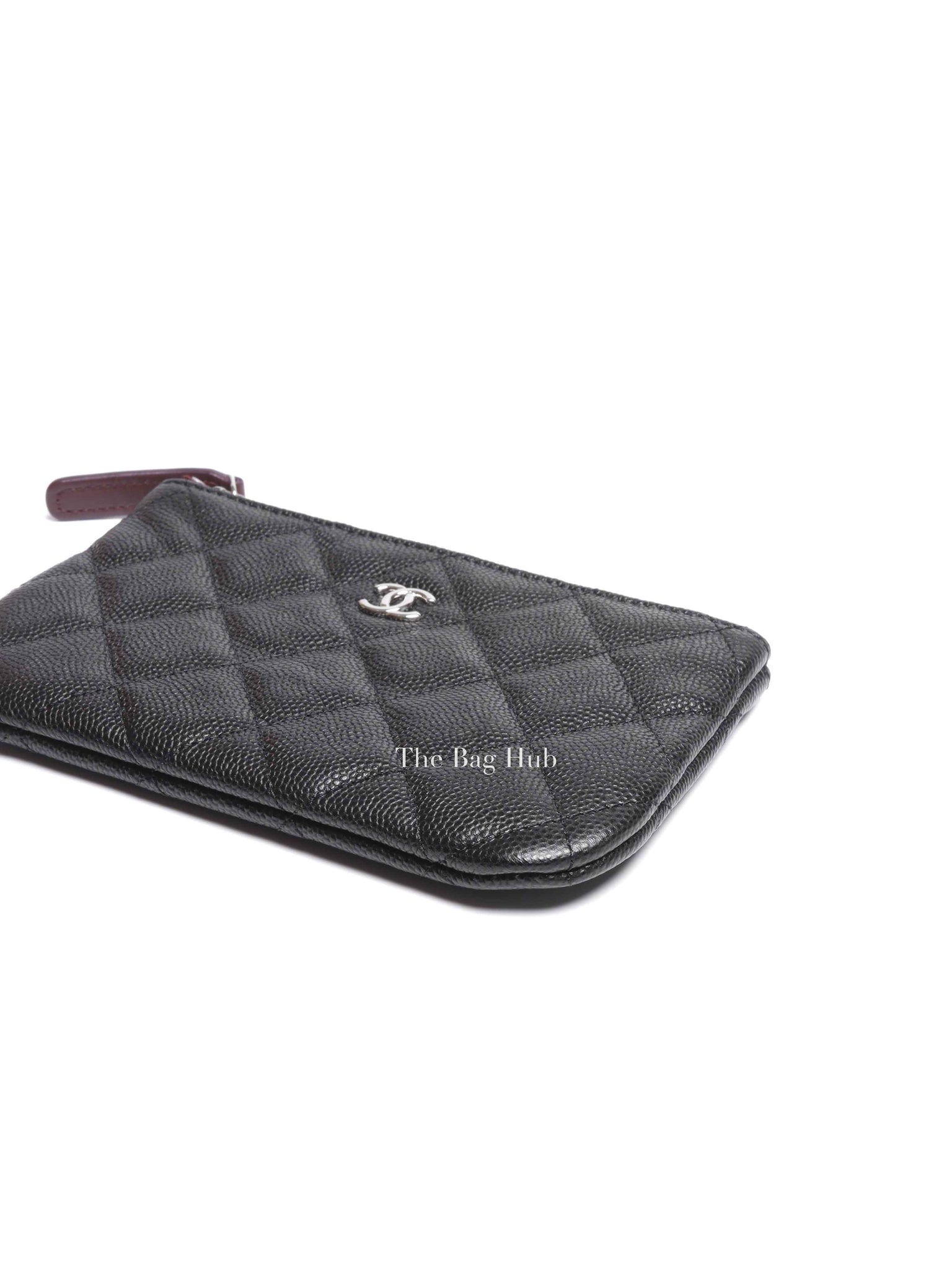 Chanel Black Quilted Caviar Leather Mini O-Case Zip Pouch