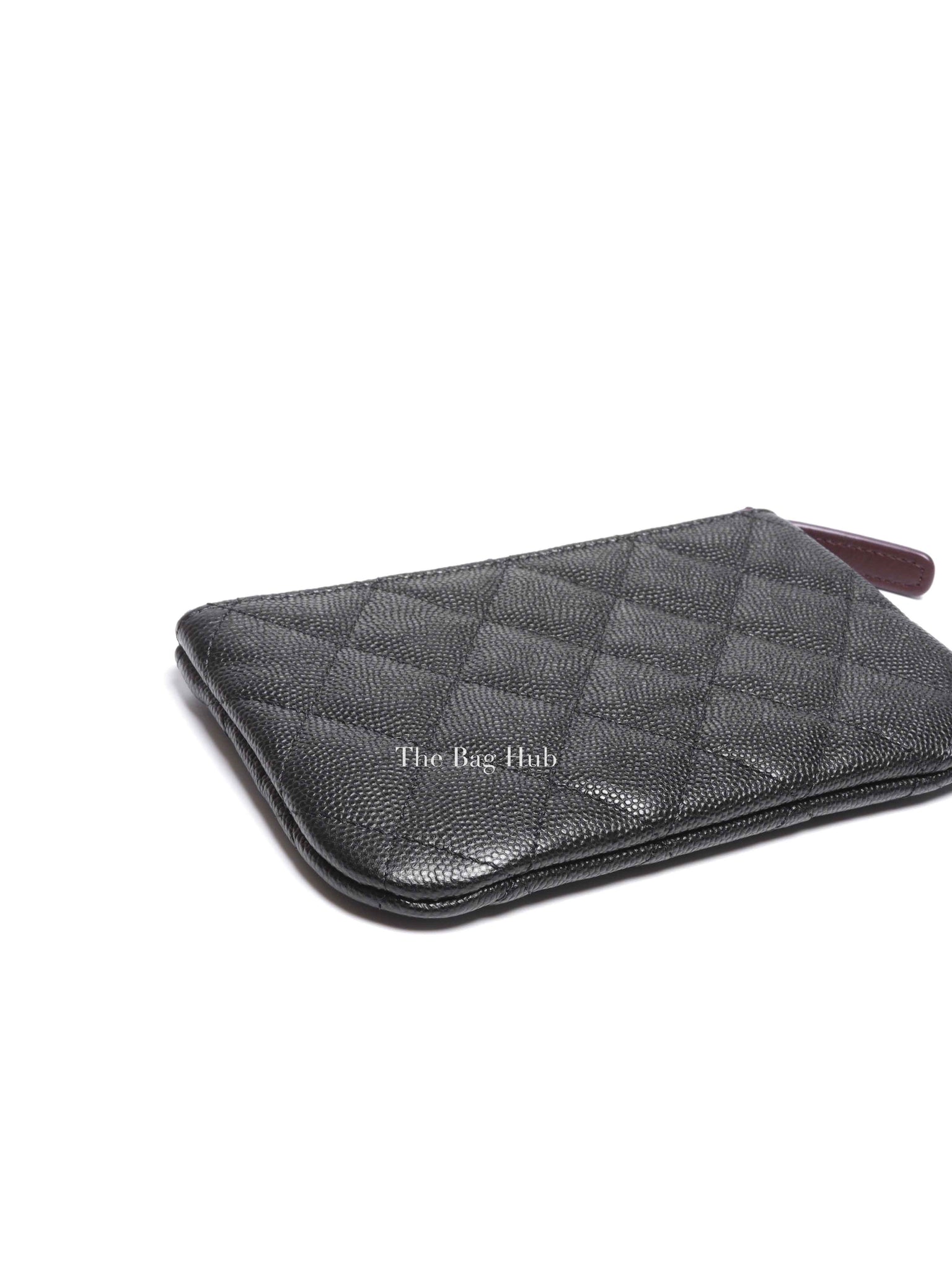 Chanel Black Quilted Caviar Leather Mini O-Case Zip Pouch
