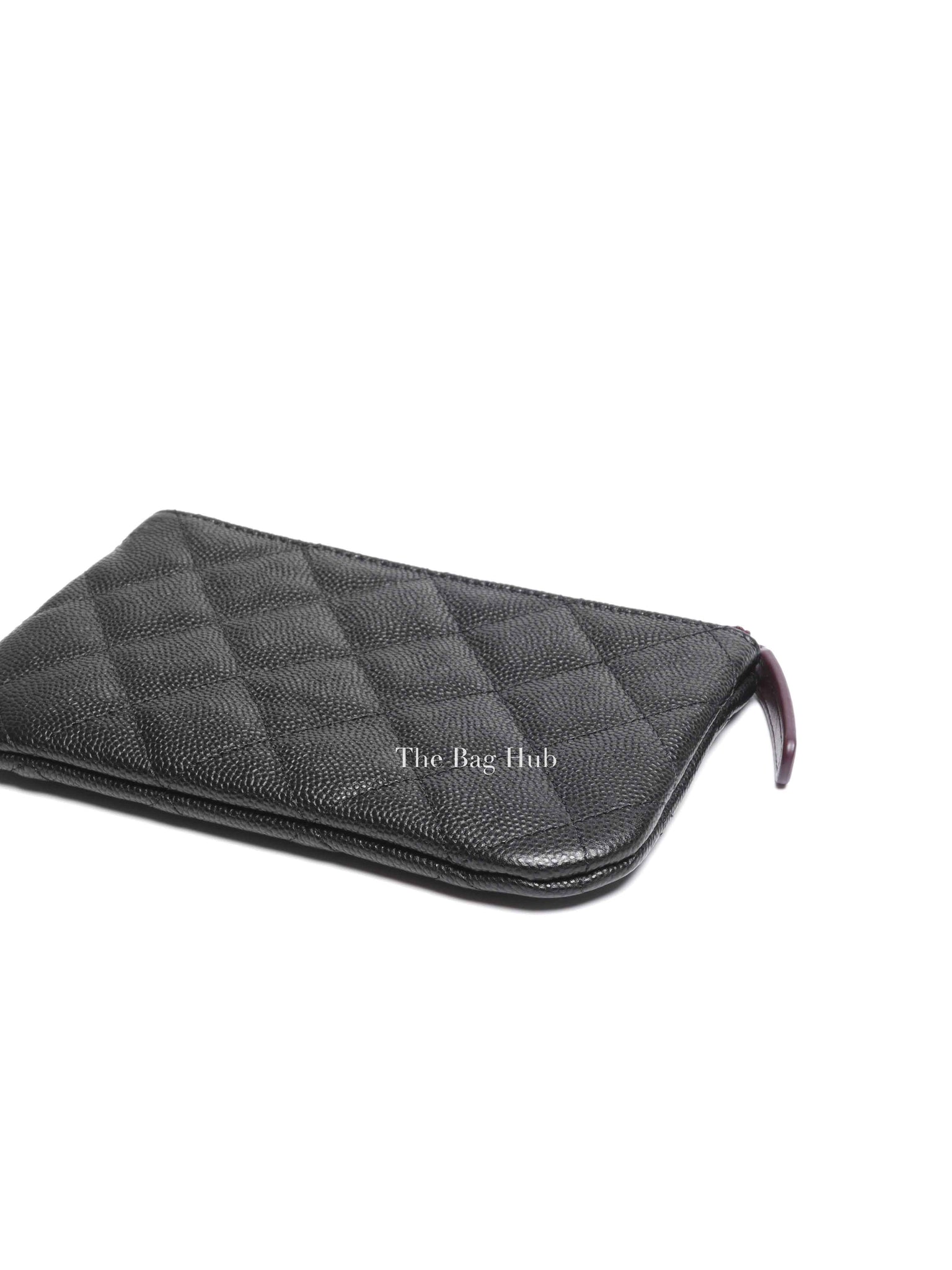 Chanel Black Quilted Caviar Leather Mini O-Case Zip Pouch