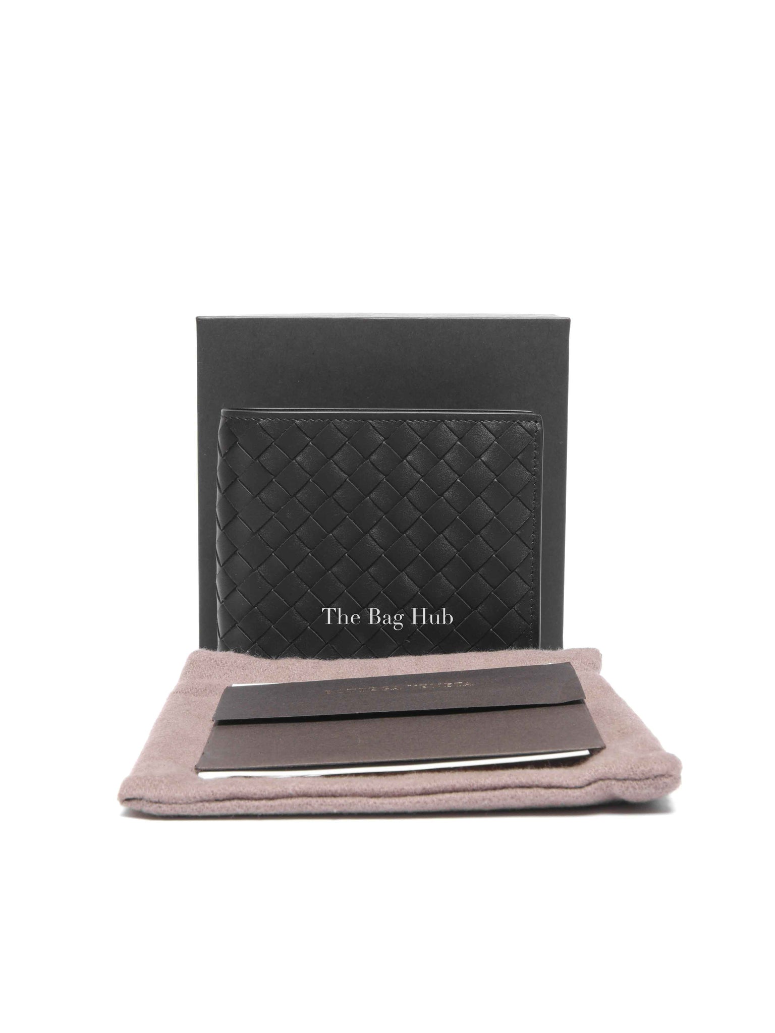 Bottega Veneta Black Calfskin Intrecciato Bi-Fold Wallet