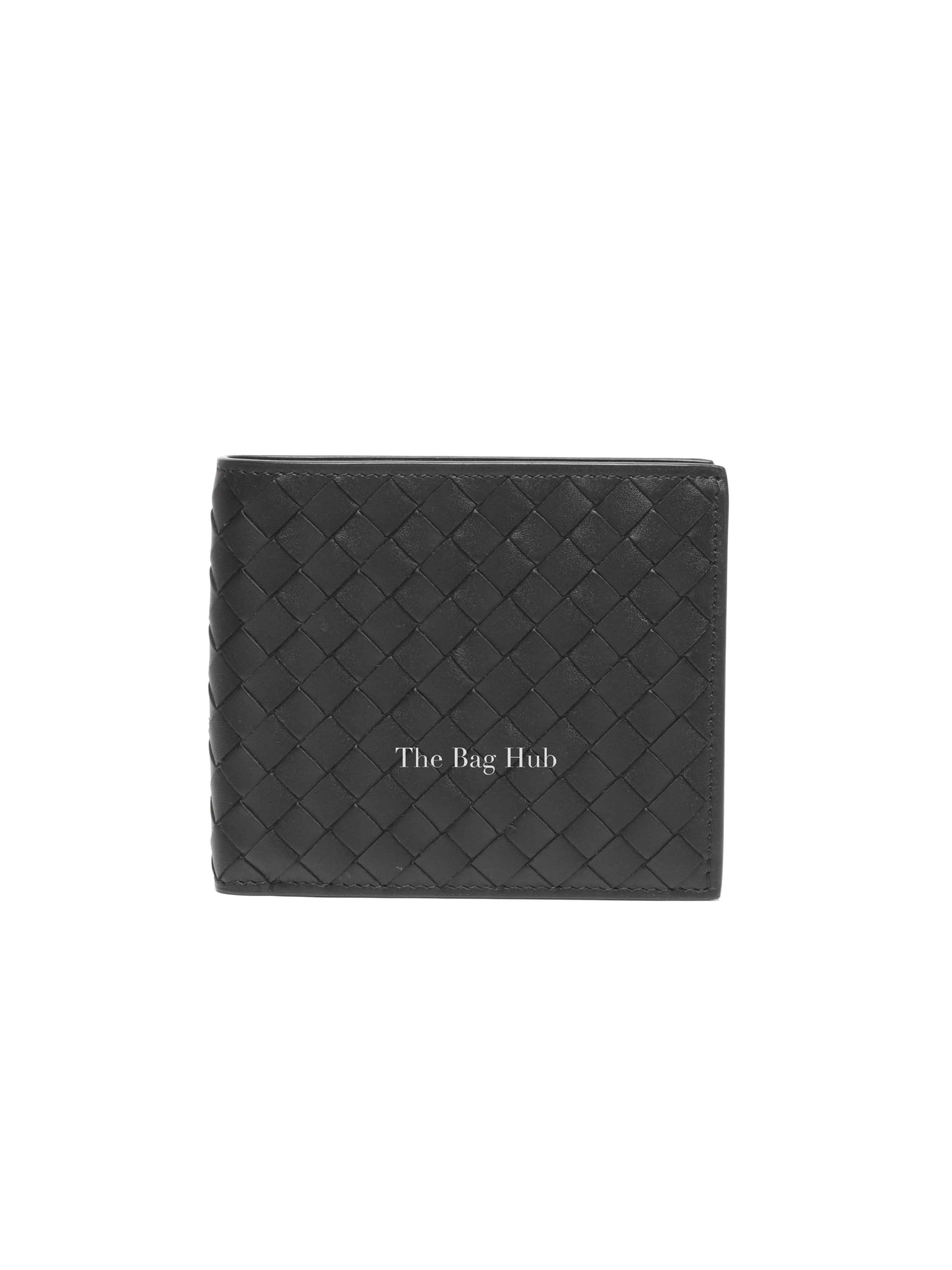 Bottega Veneta Black Calfskin Intrecciato Bi-Fold Wallet