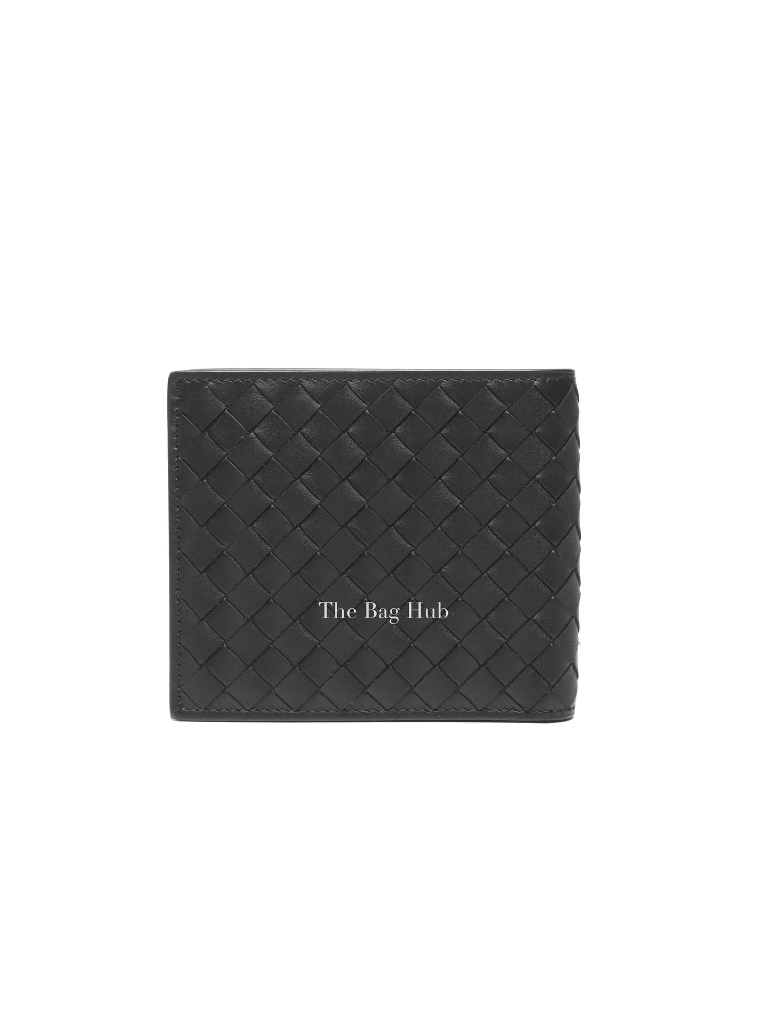 Bottega Veneta Black Calfskin Intrecciato Bi-Fold Wallet