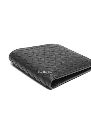Bottega Veneta Black Calfskin Intrecciato Bi-Fold Wallet