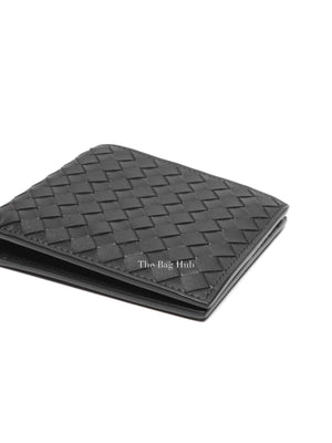 Bottega Veneta Black Calfskin Intrecciato Bi-Fold Wallet