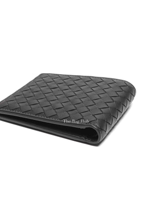 Bottega Veneta Black Calfskin Intrecciato Bi-Fold Wallet
