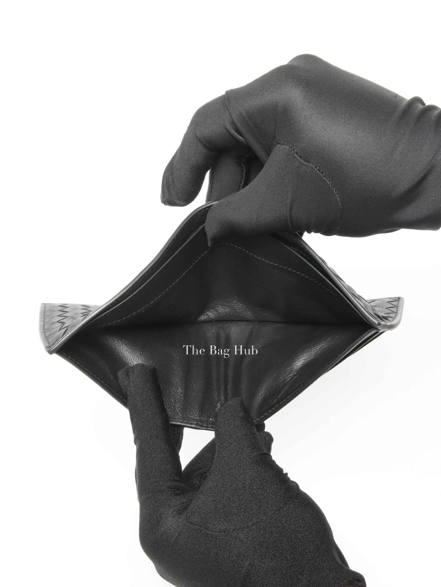 Bottega Veneta Black Calfskin Intrecciato Bi-Fold Wallet