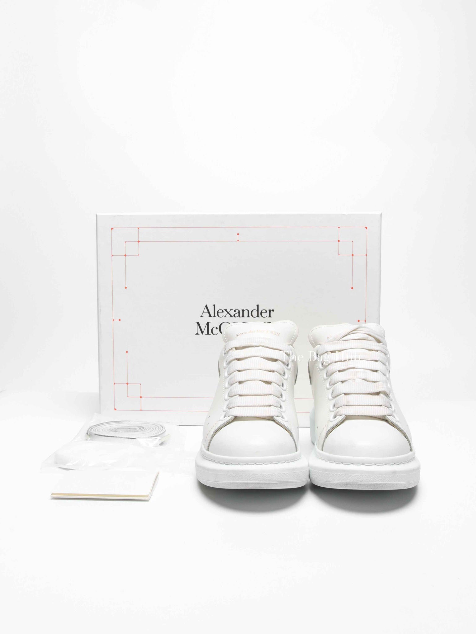 Alexander McQueen White Leather Oversized Trainers Shoes Size 36