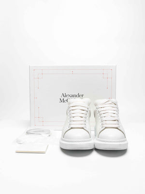 Alexander McQueen White Leather Oversized Trainers Shoes Size 36