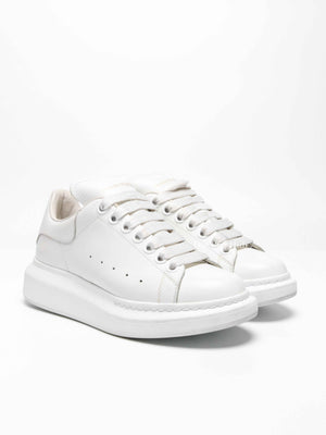 Alexander McQueen White Leather Oversized Trainers Shoes Size 36