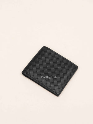 Bottega Veneta Black Calfskin Intrecciato Bi-Fold Wallet