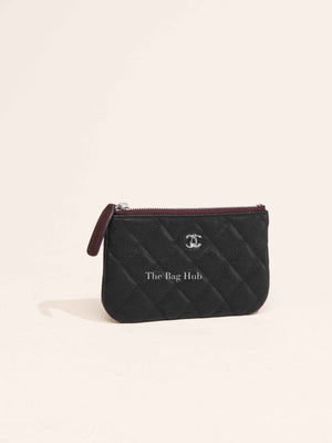 Chanel Black Quilted Caviar Leather Mini O-Case Zip Pouch
