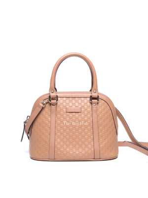 Gucci Camelia Leather Microguccissima Mini Dome Bag