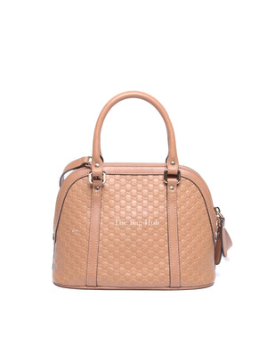 Gucci Camelia Leather Microguccissima Mini Dome Bag