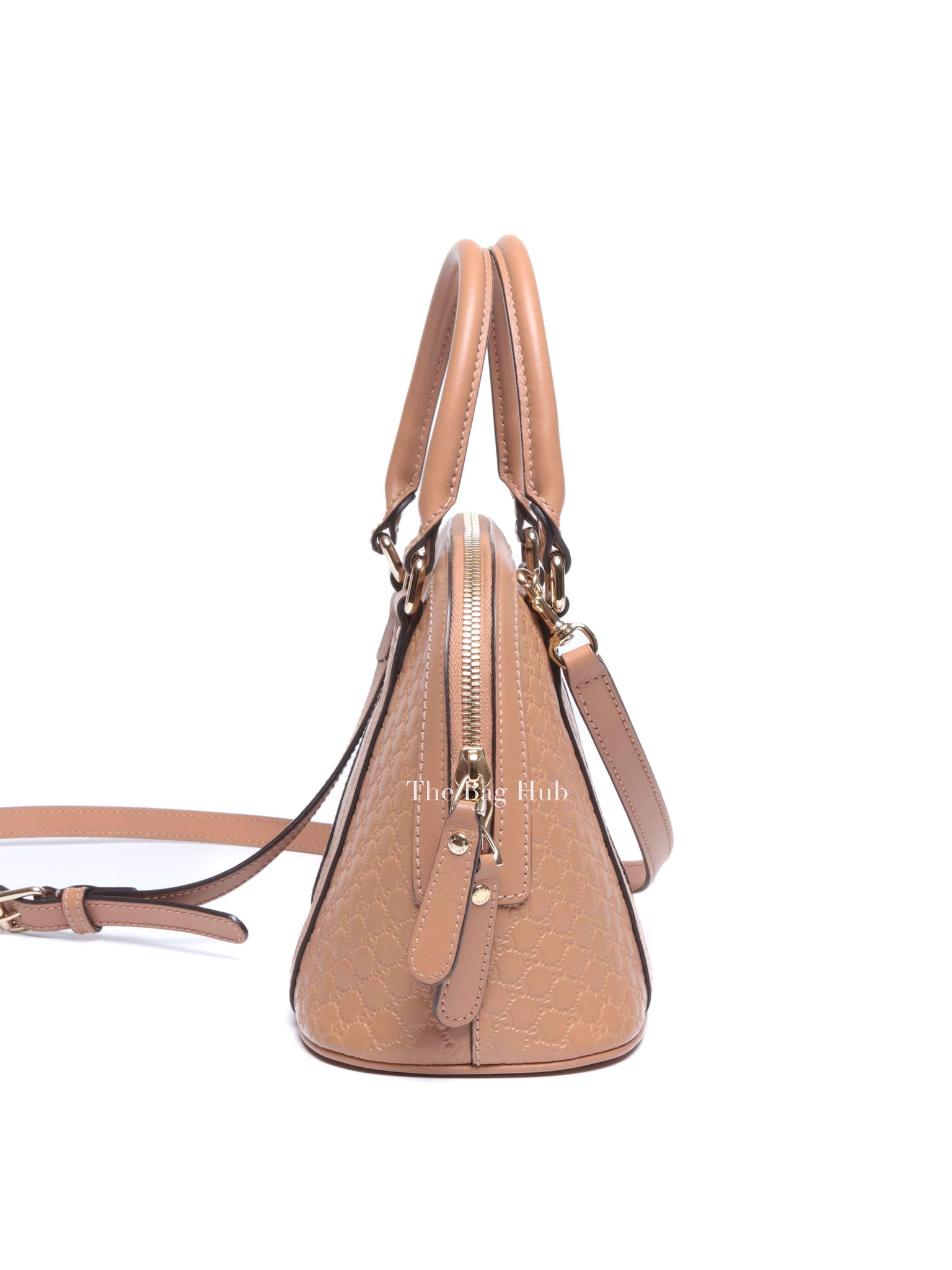Gucci Camelia Leather Microguccissima Mini Dome Bag