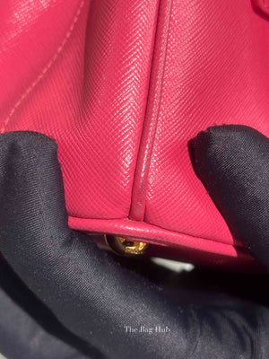 Prada Peonia Saffiano Leather Mini Double Zip Shoulder Bag BN2842