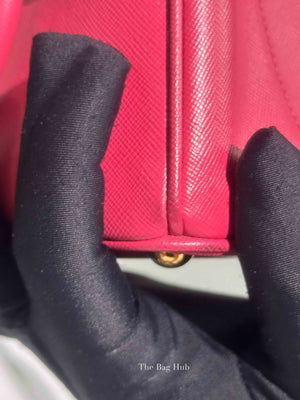 Prada Peonia Saffiano Leather Mini Double Zip Shoulder Bag BN2842