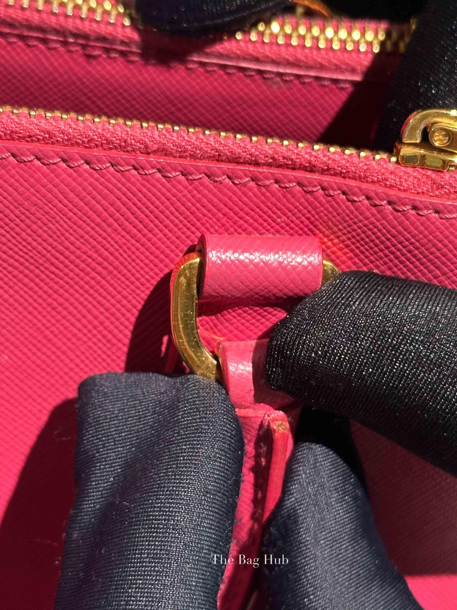 Prada Peonia Saffiano Leather Mini Double Zip Shoulder Bag BN2842