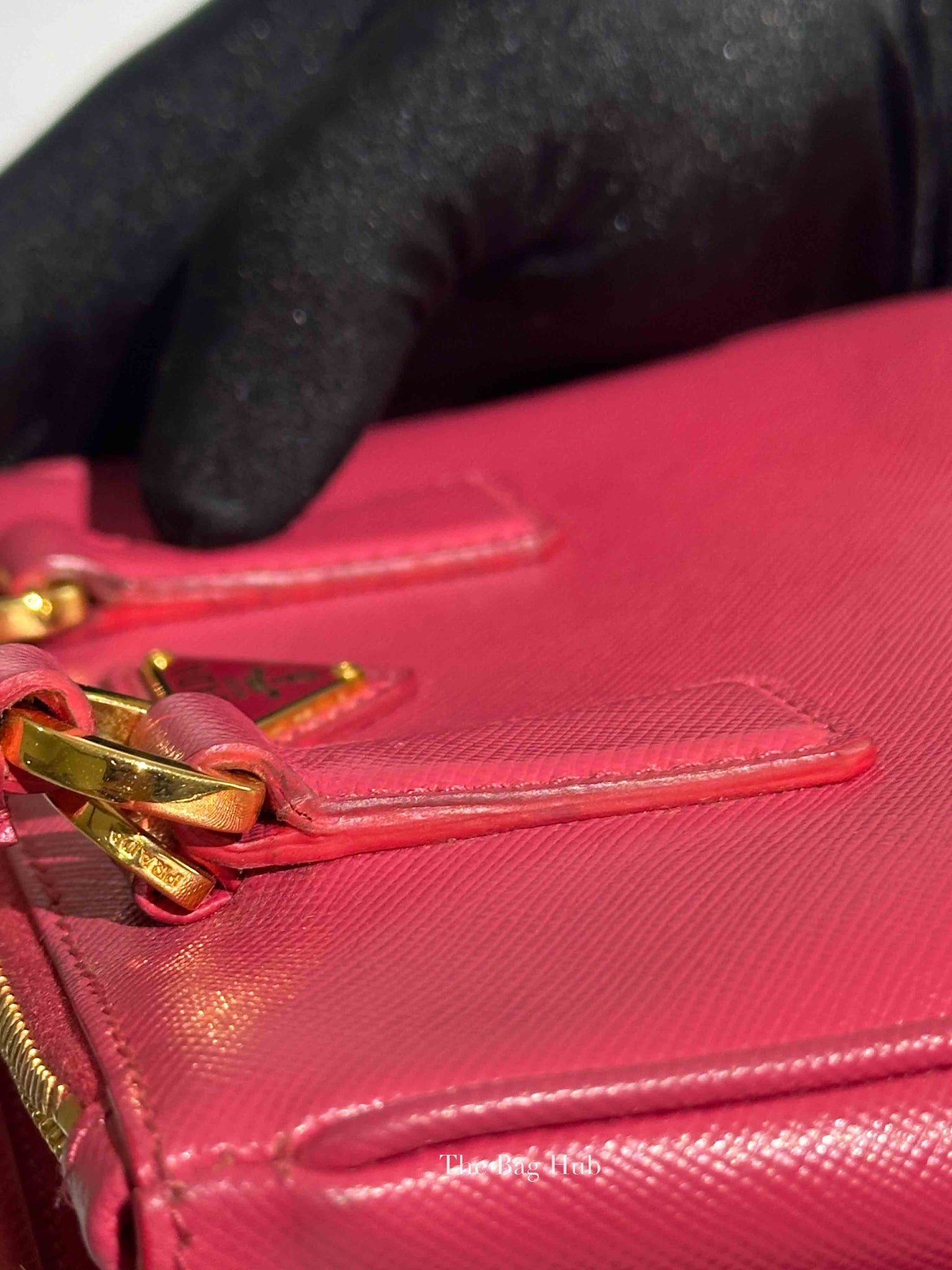 Prada Peonia Saffiano Leather Mini Double Zip Shoulder Bag BN2842