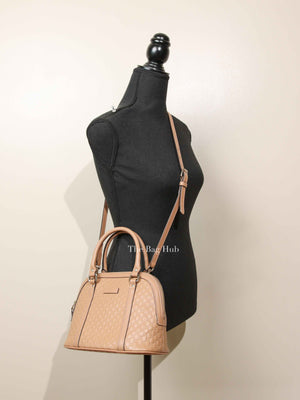 Gucci Camelia Leather Microguccissima Mini Dome Bag