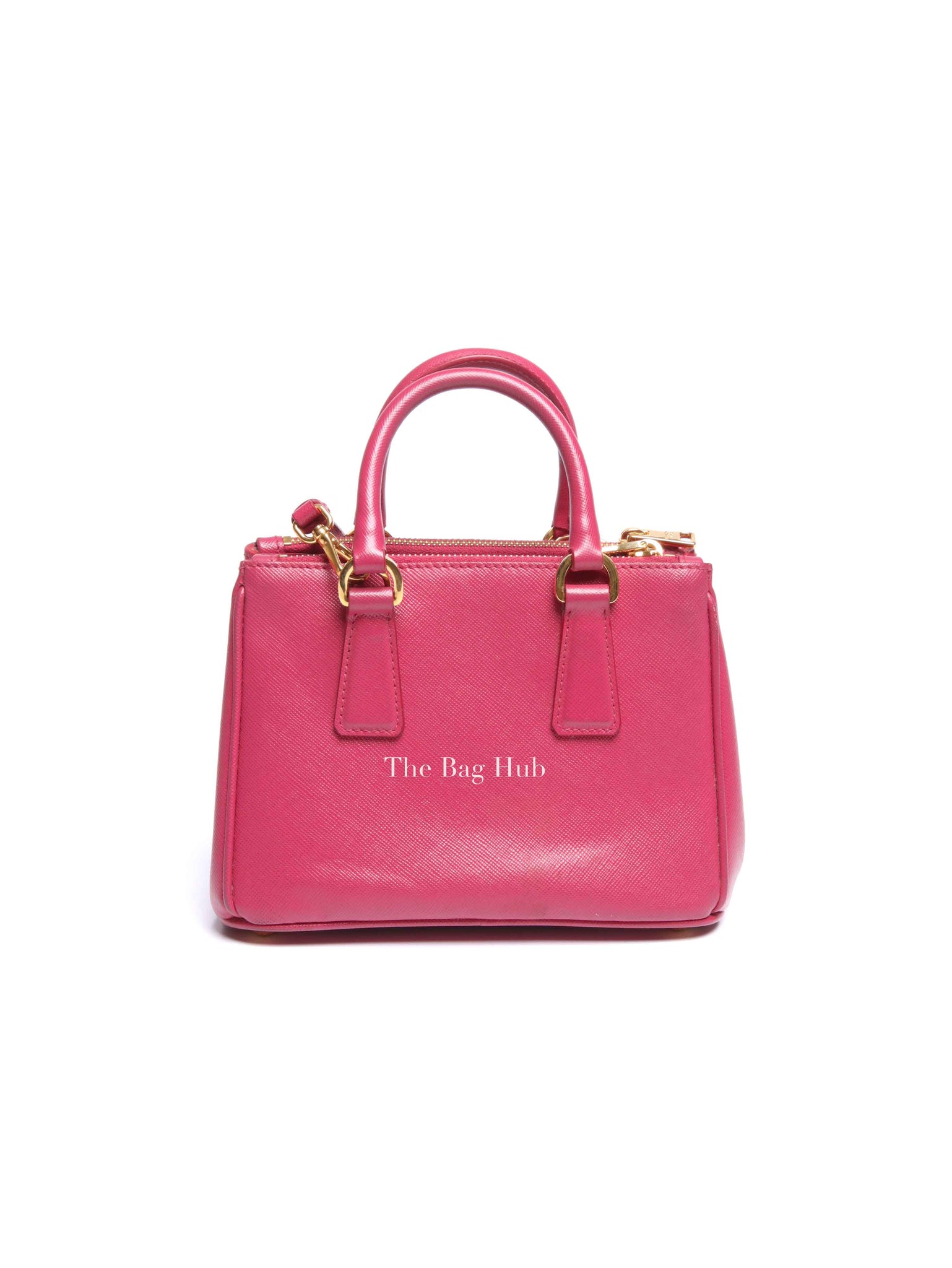 Prada Peonia Saffiano Leather Mini Double Zip Shoulder Bag BN2842