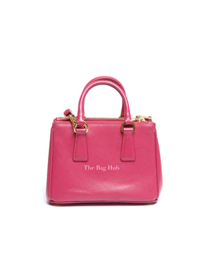 Prada Peonia Saffiano Leather Mini Double Zip Shoulder Bag BN2842