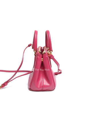 Prada Peonia Saffiano Leather Mini Double Zip Shoulder Bag BN2842