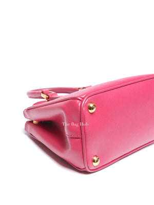 Prada Peonia Saffiano Leather Mini Double Zip Shoulder Bag BN2842