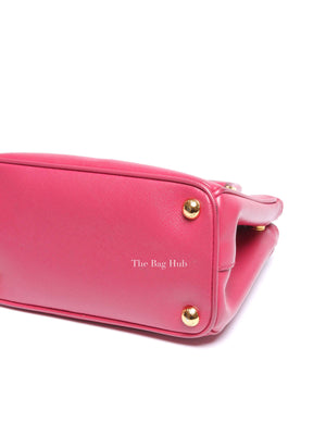 Prada Peonia Saffiano Leather Mini Double Zip Shoulder Bag BN2842