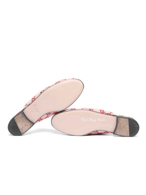 Gucci Red GG Canvas Horsebit Princetown Horsebit Flat Mules Size 37.5