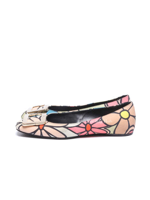 Roger Vivier Multicolor Canvas Ballet Flats Size 36