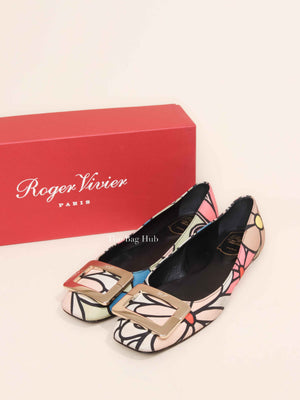 Roger Vivier Multicolor Canvas Ballet Flats Size 36