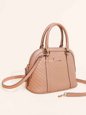 Gucci Camelia Leather Microguccissima Mini Dome Bag