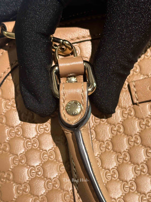 Gucci Camelia Leather Microguccissima Mini Dome Bag
