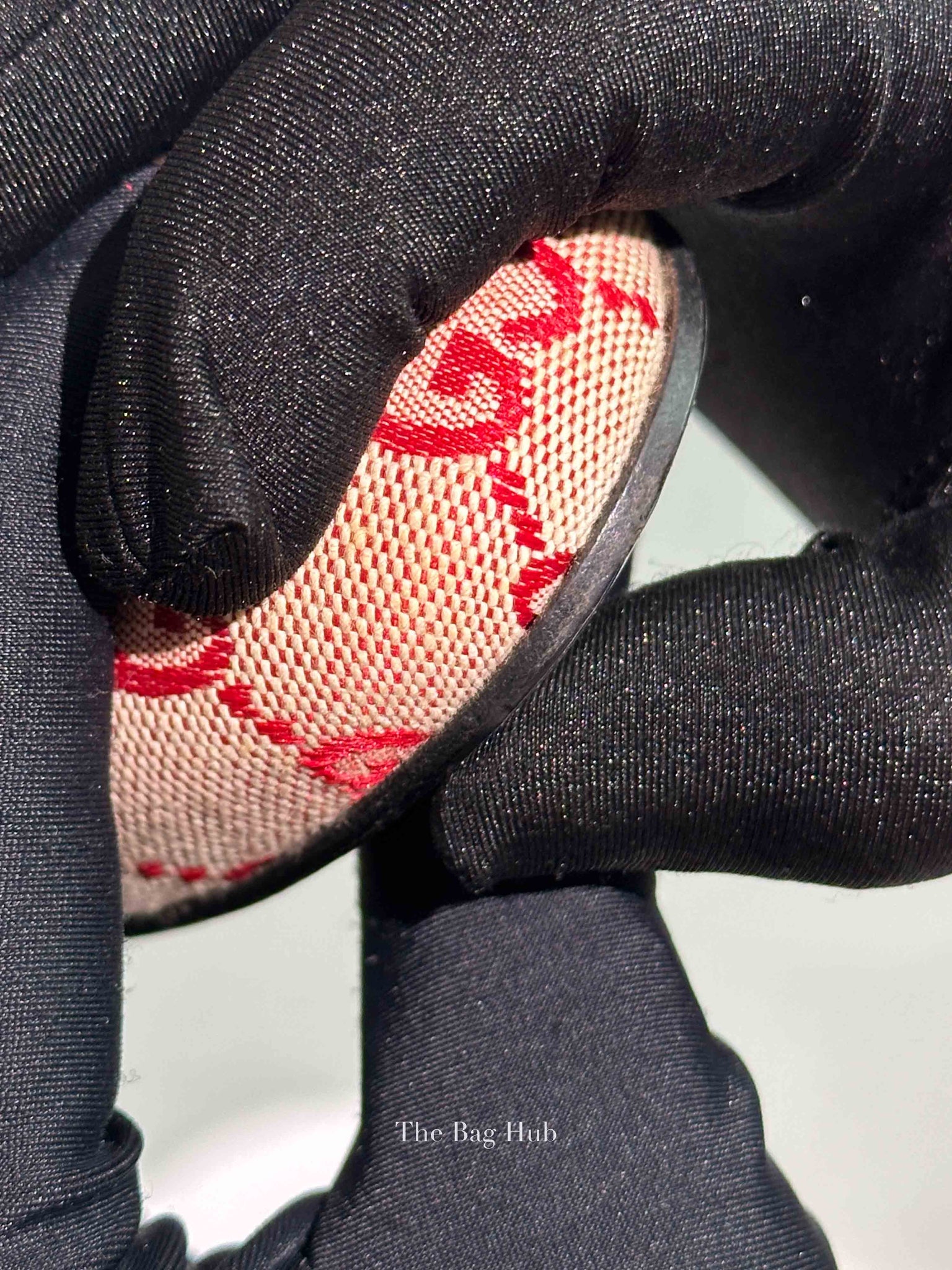 Gucci Red GG Canvas Horsebit Princetown Horsebit Flat Mules Size 37.5