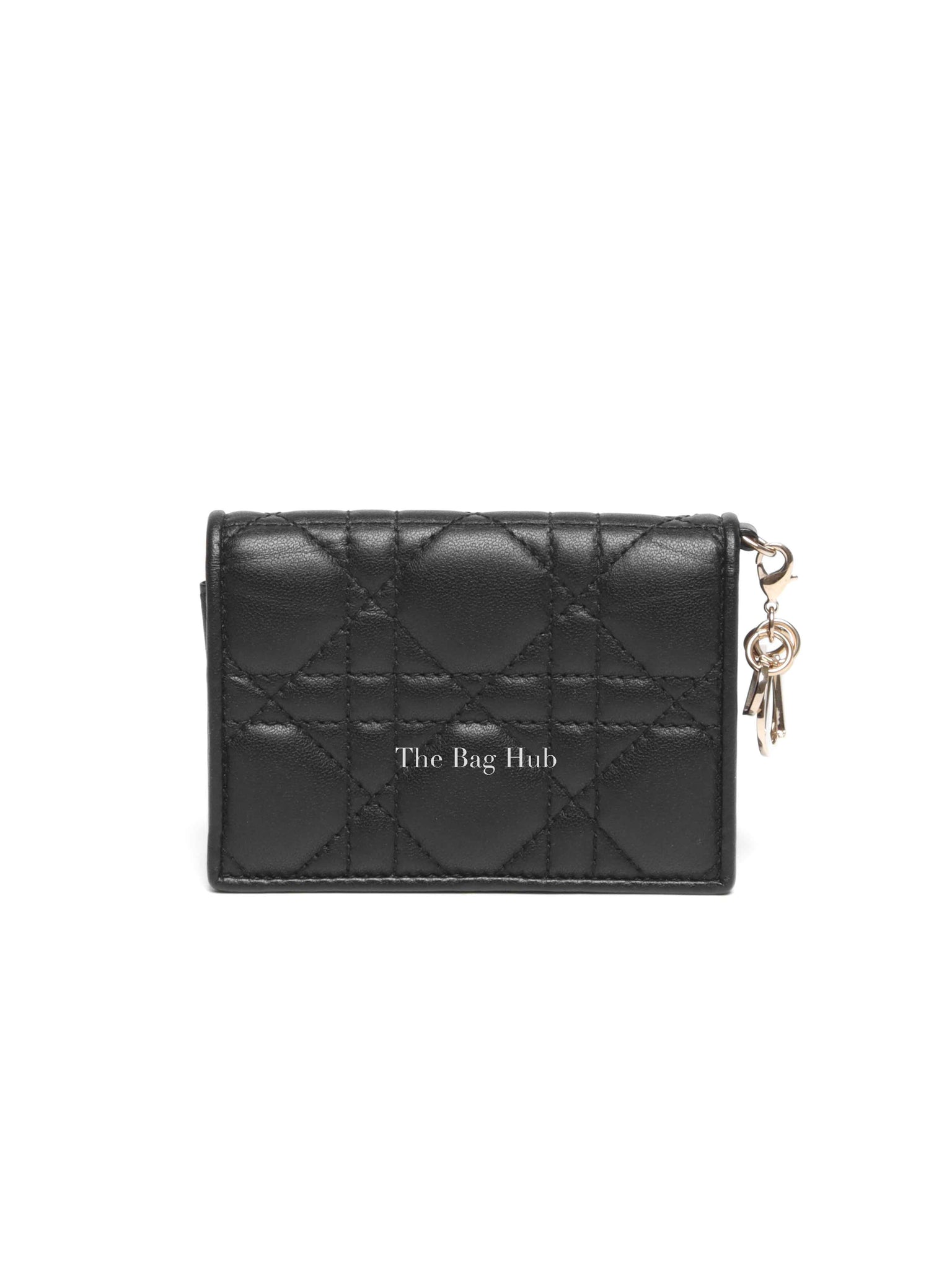 Dior Black Cannage Lambskin Lady Dior Bloom Card Holder