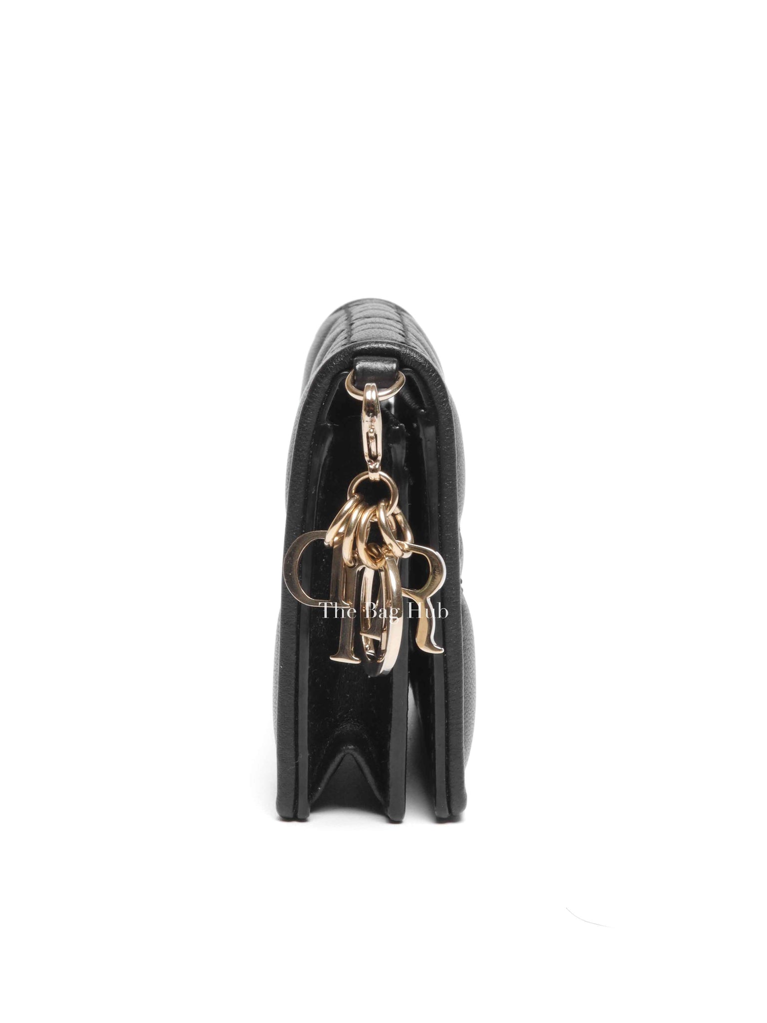 Dior Black Cannage Lambskin Lady Dior Bloom Card Holder