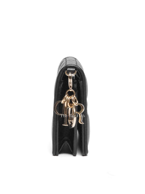 Dior Black Cannage Lambskin Lady Dior Bloom Card Holder