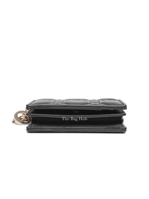 Dior Black Cannage Lambskin Lady Dior Bloom Card Holder