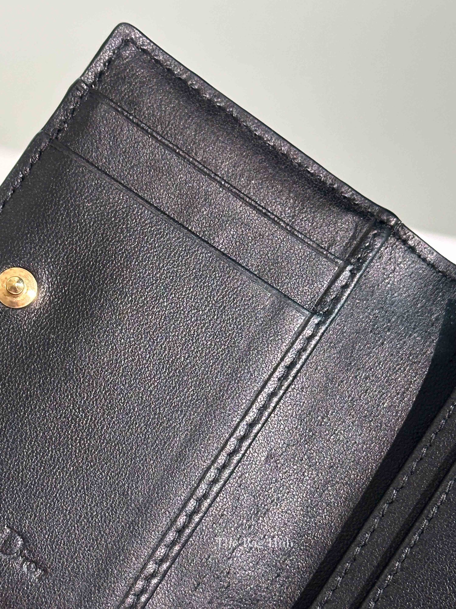 Dior Black Cannage Lambskin Lady Dior Bloom Card Holder