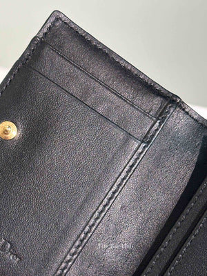 Dior Black Cannage Lambskin Lady Dior Bloom Card Holder