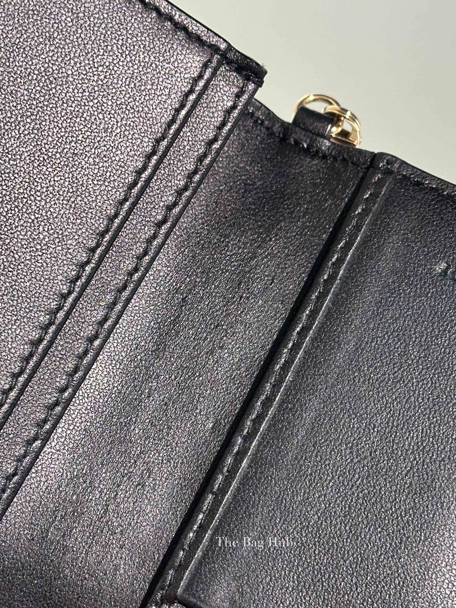Dior Black Cannage Lambskin Lady Dior Bloom Card Holder