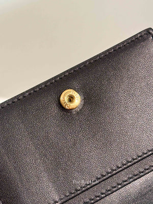 Dior Black Cannage Lambskin Lady Dior Bloom Card Holder