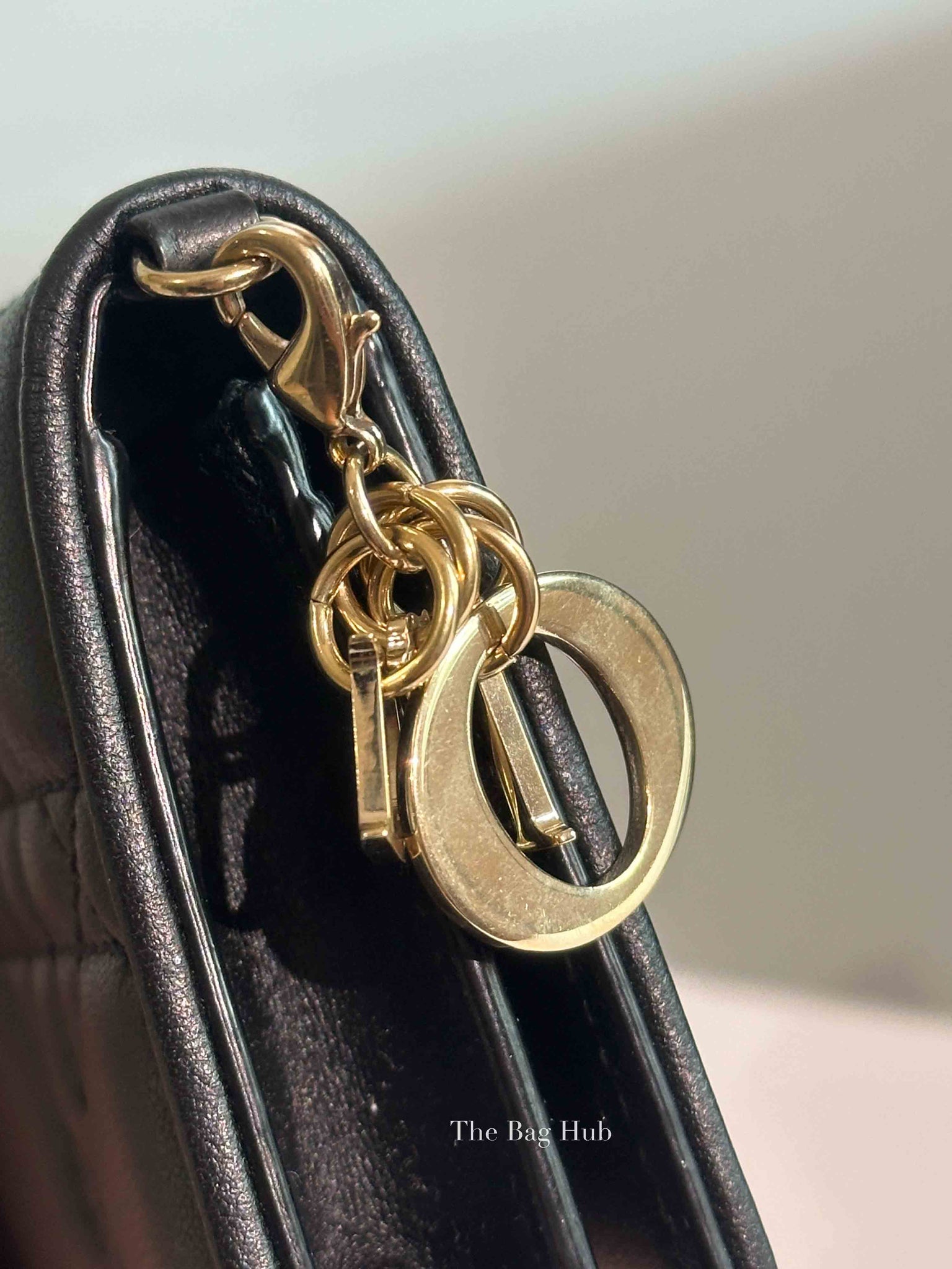 Dior Black Cannage Lambskin Lady Dior Bloom Card Holder