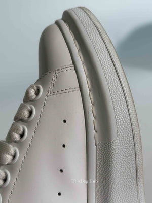 Alexander McQueen White/Silver Leather Oversized Sneakers Size 35